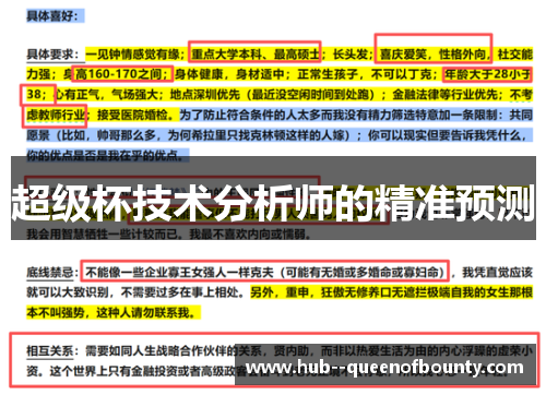 超级杯技术分析师的精准预测