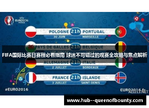 FIFA国际比赛日赛程必看指南 球迷不可错过的观赛全攻略与焦点解析 FIFA国际比赛日赛程必看指南 球迷不可错过的观赛全攻略与焦点解析